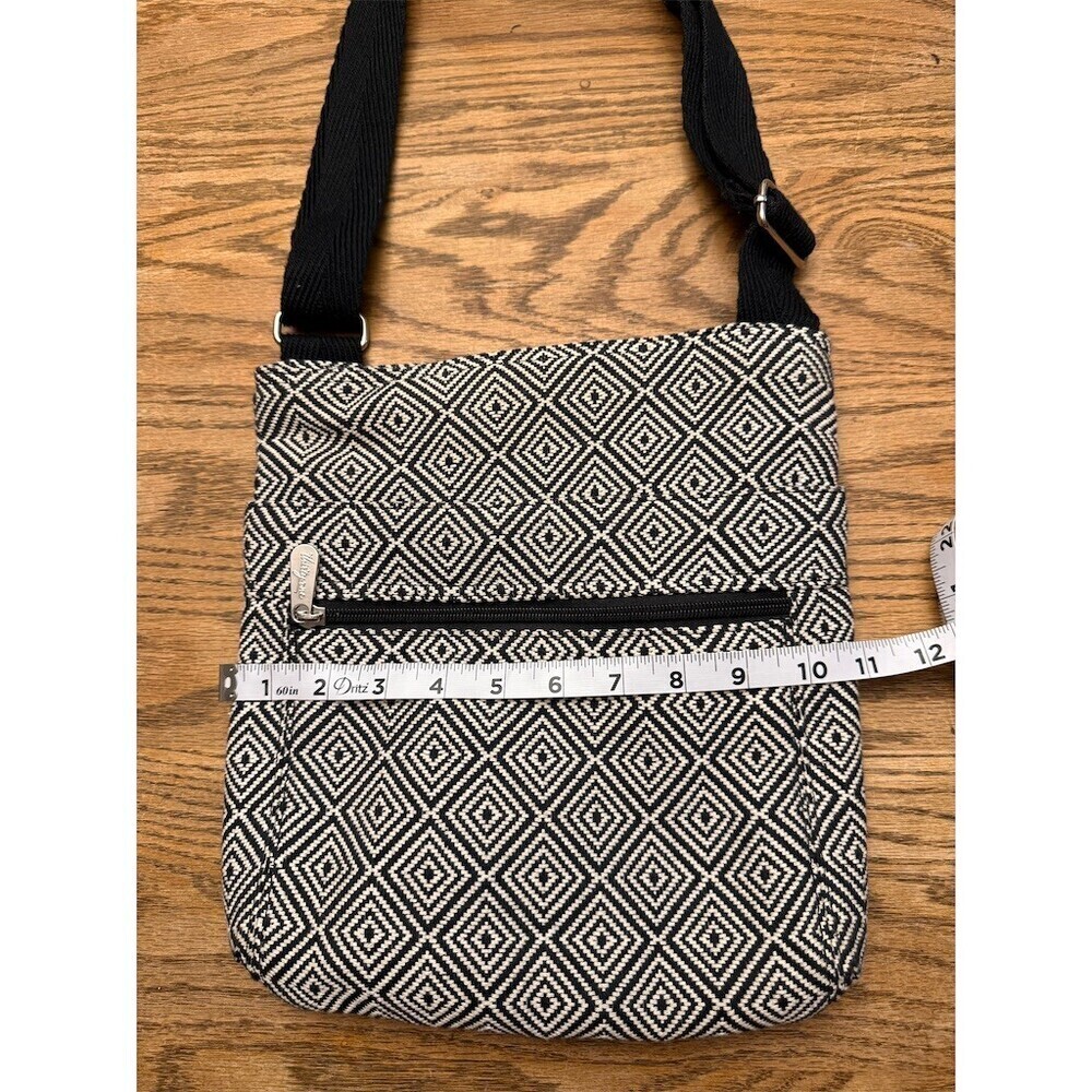Thirty One Gifts Black White Geometric Crossbody Organizer Bag - Picture 7 of 8